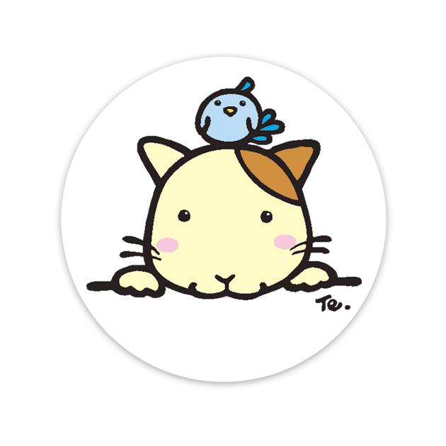 缶バッジ_38mm【014:ねことぴよ】2個セット ※他の絵柄との組み合わでせてのセット購入もできます | 2枚目
